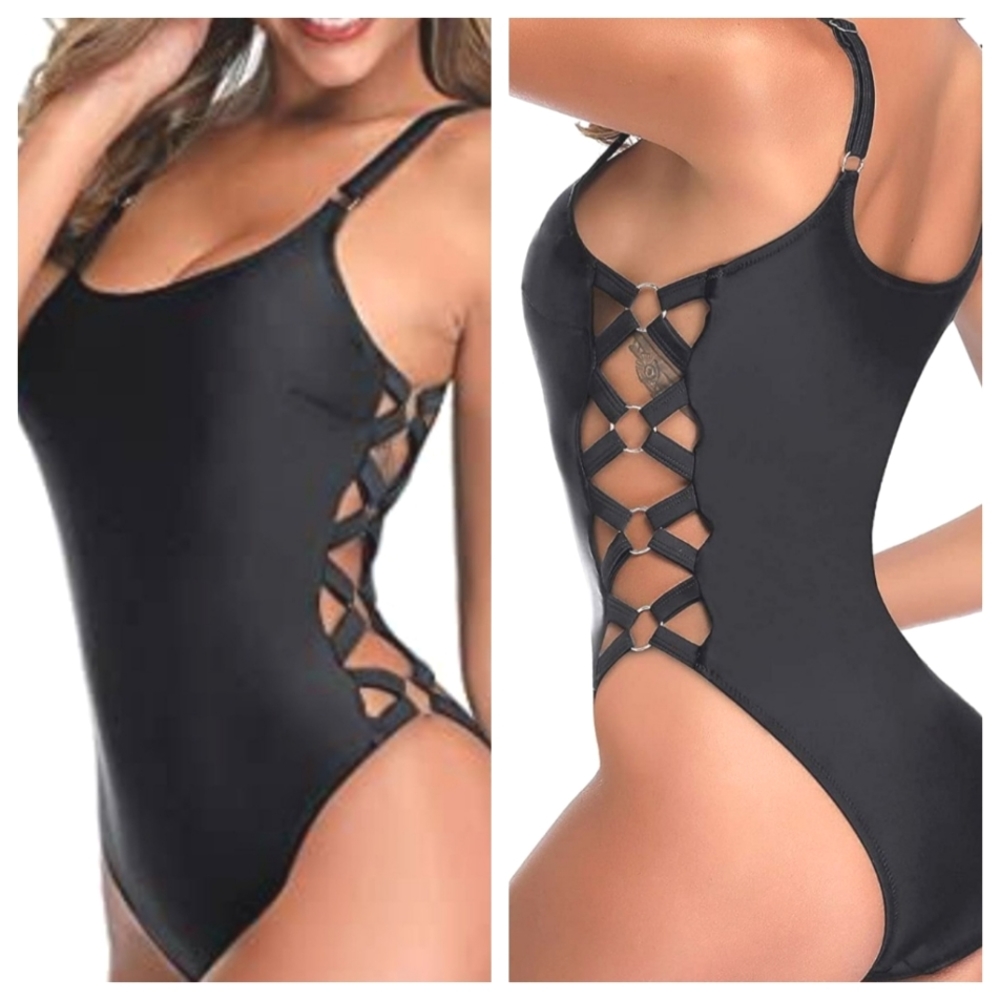 TEMPT ME 1PC BLACK SWIMSUITS/BATHINSUIT SIZE XL